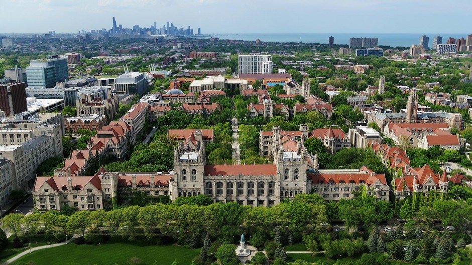 Arial view of University of Chicago campus